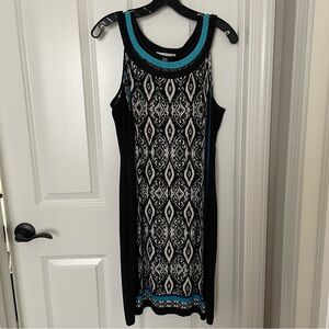 Simple Black and Blue Patterned Dress